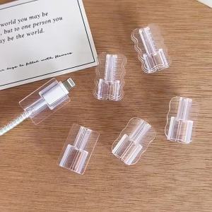 Bộ 5 Bộ Bảo Vệ Dây TPU Bộ Bảo Vệ Dây Cho Cáp Dữ Liệu Điện Thoại Di Động Bảo Vệ Cáp Cao Su Không Cần Pin