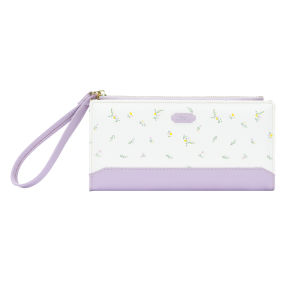 2025 New Womens Wallet Lightweight Floral Print Multi-Card Slot Light Color Ladies Coin Purse Long Style Synthetic Leather