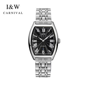 นาฬิกาข้อมือชายแบบมีสายเดี่ยวทรงสี่เหลี่ยม ช่องเก็บเครื่องกลแบบไวนิล หนังสือเดินทางแบบอัตโนมัติ นาฬิกาข้อมือแบบมีสายเดี่ยว วัสดุหนัง