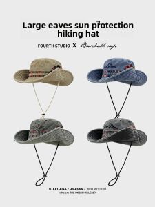 BILLI ZILLY | Womens Large Brim Western Cowboy Fishing Cap Sunshade Hiking Camping Mountain Climbing Hat Summer Hot Girl Ethnic Style