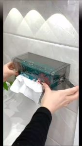 Suction Cup Corrugated Toilet Tissue Box Wall Mounted Toilet Paper Box Toilet Paper Box Punching Free Hand Paper Box Washcloth