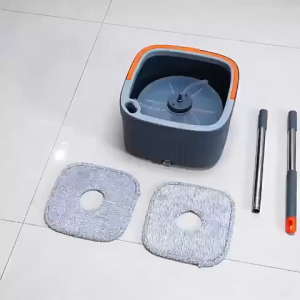 cheap efficient No Hand Wash Required Gray Spin Mop Set Bucket Self-Cleaning Lazy Mops Bucket Floor Mop Quick Dry Spinning Mop with Bucket Water Save Cleaning tools Microfiber Cloth 旋转拖把套装 Giving away 5 mops water absorption kitchen toilet living