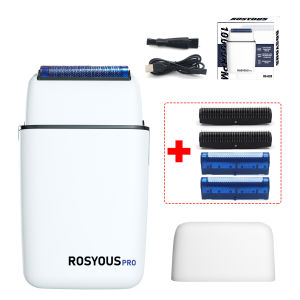 ROSYOUS RS620 Double Foil Blue Hypoallergenic Knife Net 10000RPM USB Cordless Electric Shaver Professional Hair Cutting Machine