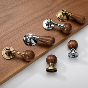 UCUBE | French Style Silver Luxury Cabinet Door Handle Walnut Wood New Chinese Style Single Hole