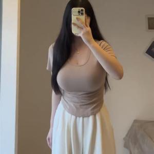 Plus Size Seductive U-Neck Short Sleeve T-Shirt