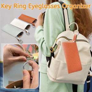 Key Ring Leather Eyeglasses Organizer Convenient Presbyopia Glasses Storage Bag Wallet Portable Hanging High-End Feelings Organizer