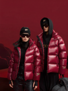 Guvet | Black Gold New Year Special Edition Short Style Feather Down Coat Ankara Red