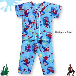 Noko acuk Baju Tidur Anak laki laki Usia 1-12 Tahun Motif Spiderman