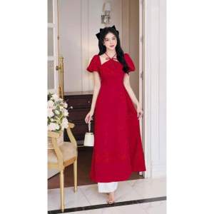 (SHOP BIGSIZE NỮ 50KG ĐẾN 90KG) set áo dài yếm không nơ cột sau
