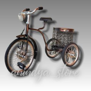 hiasan rumah miniatur sepeda keranjang besi