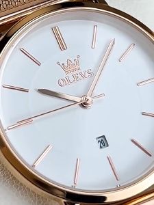 OLEVS 5869 Fashionable Business Thin Quartz WristWatches Stainless Steel Milanese Strap Waterproof Girl Watch Woman