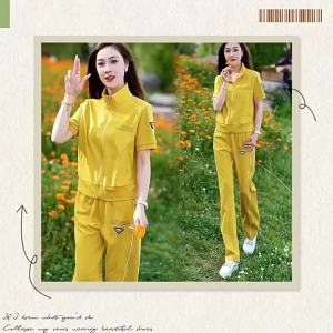 QIAOXIZI | Summer Short Sleeve Cardigan Mother Wear Loose Pants Two Piece Set