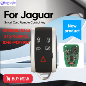 Jingyuqin Smart Remote Car Key For Jaguar XF XFR XK XKR 2009-2013 5 Button 315/433Mhz ID46-PCF7953 Chip Fccid:KR55WK49244