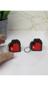 Fidget Toy Love Shape Pixel Clicker Keychain Stress Relief Toys & Decoration