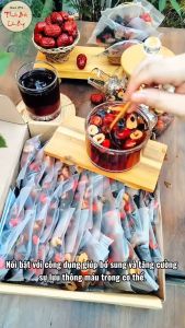 Trà bổ máu ích huyết mix sẵn trà thảo mộc ngũ vị gồm: táo đỏ dâu tằm hắc kỳ tử kỳ tử đường phèn