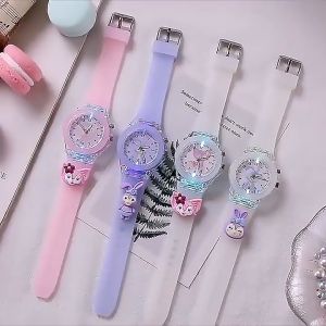 Jam Tangan Anak Karakter Sanrio Kado Anak Hadiah Anak /Jam anak Lampu Led Silicone Strap