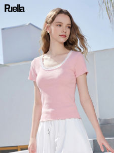 puella | Floral Collar Slim Fit Sweet & Spicy Style Ice Silk Womens Knitwear
