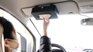 SEAMETAL Tempat Tisu Mobil Gantung/Kotak Tissue Kulit Mobil Mewah/Car Visor Box Tisue Estetik Serbaguna