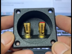 สินค้าอยู่ไทย แท็ปขั้วลำโพงแบบกด ขาทอง รองรับรูเจาะ 2" แพ็ก 1 ชิ้น