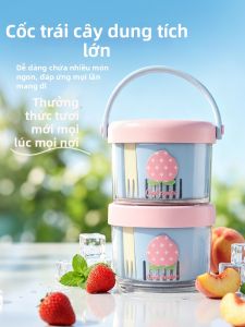 YOULUNMEI | Hộp Cơm Trẻ Em Đáng Yêu Chất Lượng Thực Phẩm Có Dĩa Thoát Nước Kín Giữ Mới