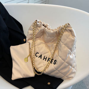 Large Capacity Diamond Pattern Womens Shoulder Bag 2025 New Spring Summer Versatile Commuting Shopping Chain Bag High-End Tote Bag