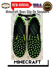 Minecraft Boys Slip On Sneakers - USA Authentic