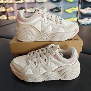 Erke Womens Skate Shoes Spring 2025 Leather Waterproof Trendy Style Low Top Laced Casual Sneakers Fashionable Sportswear