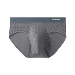 miiow | Mens Ice Silk Triangle Underwear Breathable Thin Summer Shorts Quick Dry Antibacterial Large Size Briefs Comfortable Mesh Innerwear