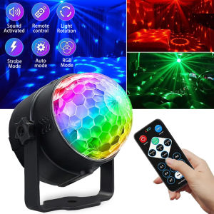 Disco Ball Light Halloween Party Decorations Lights USB LED Mini DJ Stage Light Colourful RGB Strobe Lamp for Dance Karaoke Club