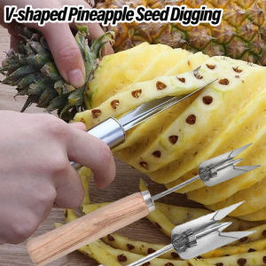 3Pcs Pineapple Peeler Kitchen Tool Pineapple Eye Peeler Remover Tweeze Stainless Steel Deseed Cutting Clip Strawberry Huller