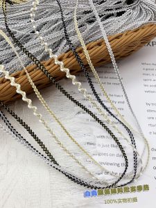 Classic Style Lace Accessories Gold Thread Woven 3mm Mini Narrow Ribbon Cheongsam Trim Doll Clothes Decorative Strip Material