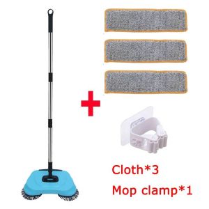 360° Hand Push Sweeper Vacuum Cleaner Sweeping and Mopping All-in-one Machine Broom Dustpan Combination for Home Office Cleaning