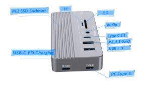 ACASIS 10-in-1 Hub USB C Hard Drive M.2 SSD Enclosure