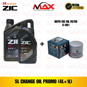 SK-ZIC 5 Liters X7 5W30 For GASOLINE Engine with C-901 Vic Oil Filter Bundle