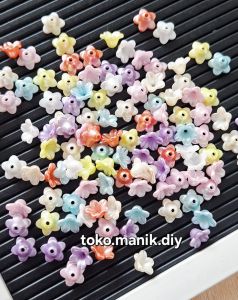 20gram manik kelopak bunga tulip warna uv kilap cantik premium