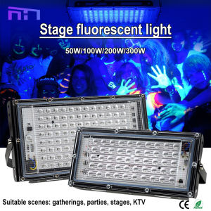 Efficient UV Stage Lighting: 300W LED UV Floodlight & 220V Waterproof Stage Lamp