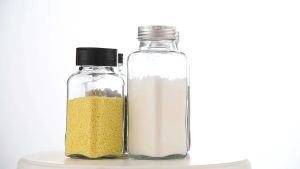 12Pcs SET Bamboo Lid 4oz Glass Spice Jar Shaker Condiments Seasoning Container