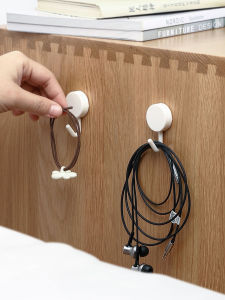 Wall Hook Dormitory Creative Sticky Hook Household Kitchen Bathroom Punch-Free Hook Strong Adhesive White Gray Wall