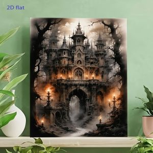 Painting By Numbers Kits Mystical Gothic Castle Diy Gift Wall Art Decor Acrylic Pigment Drawing On Canvas For Living Room