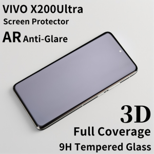 Brother Huang VIVO X200 Ultra X200 Pro Full Coverage Tempered Glass screen protector – AR Anti-Reflection Anti-Glare Fast Fingerprint Unlock 3D Curved 9H Shatterproof