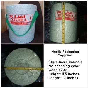 (#202) Styro Box / Round Size Only Random Color Matibay