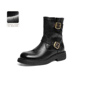 Reddragonfly | Autumn and Winter British Thick Heel Motor Boot Martin Boots