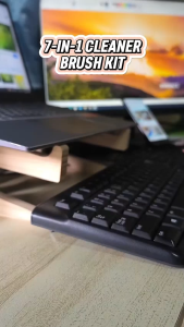 7IN1 Keyboard Cleaner Computer Cleaning Electronic Screen Wipe Earphone Brush Multifunctional Dust Remover Maintenance Tools Laptop Tablet Accessories Berus Pembersih Papan Kekunci Komputer Fon Fan Skrin Serbaguna Penanggal Habuk Alat Jaga 多功能电脑清洁套装便携去尘维修