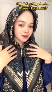 Kerudung Segitiga Instan Hijab Zipper Resleting Premium