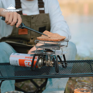 CAMPINGMOON US-1312 Portable Stainless Steel Folding Grilling Net for Small Gas Stove Outdoor Camping Evenly Baked