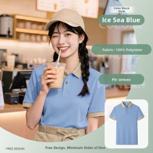 Customized Catering Polo Shirt Workwear Logo Print Tshirt