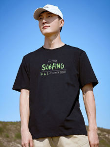 Áo Thun Nam Tay Ngắn Cotton Nguyên Chất Cổ Tròn Không Thấm Nước Mùa Hè 2025 Phong Cách Thường Ngày Thường Ngày Tay Ngắn