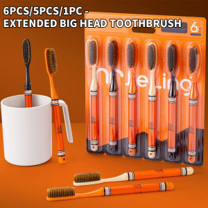6PCS/5PCS/1PC - Long head short head soft bristled toothbrush with fine bristles efficient for cleaning teeth