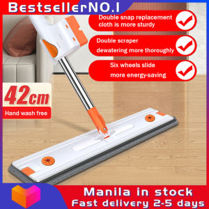 Bestseller Hand Free Flat Mop 180 Rotating Lengthen Flat Mop No-wash Dry and Wet Dual-use Magic Mop Dry and Wet Lazy Household Cleaning