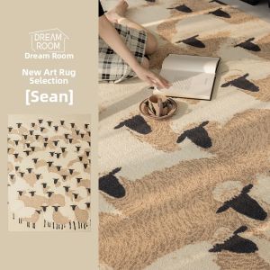 French Vintage & Mid-Century Luxurious Creamy Wool Blend Carpet